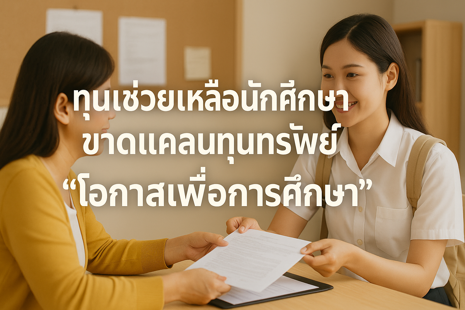ทุนช่วยเหลือนักศึกษาขาดแคลนทุนทรัพย์ “โอกาสเพื่อการศึกษา”